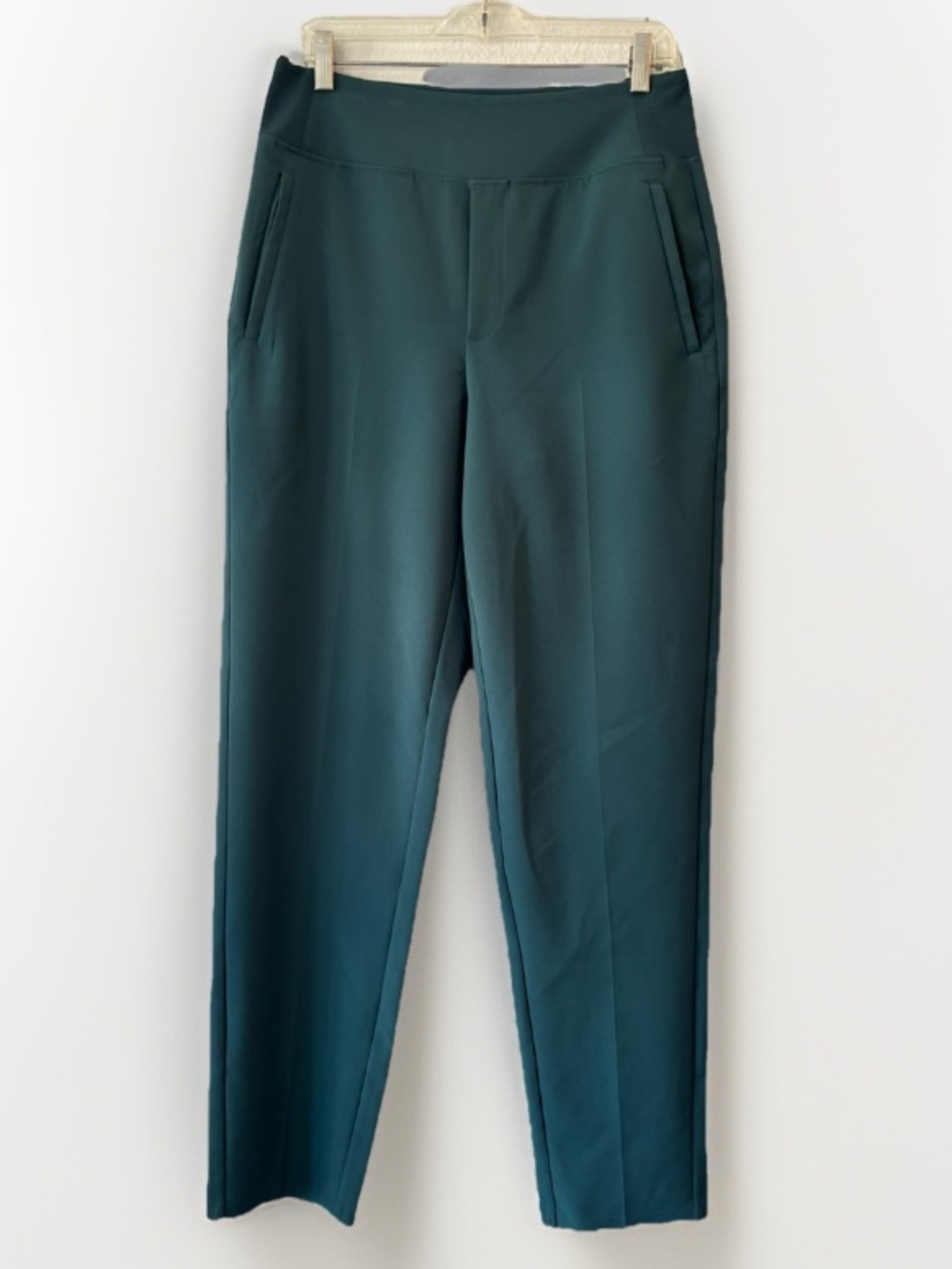 Athleta Women's Endless High Rise Pant Green Stretch Travel Work Pull On 8 Tall